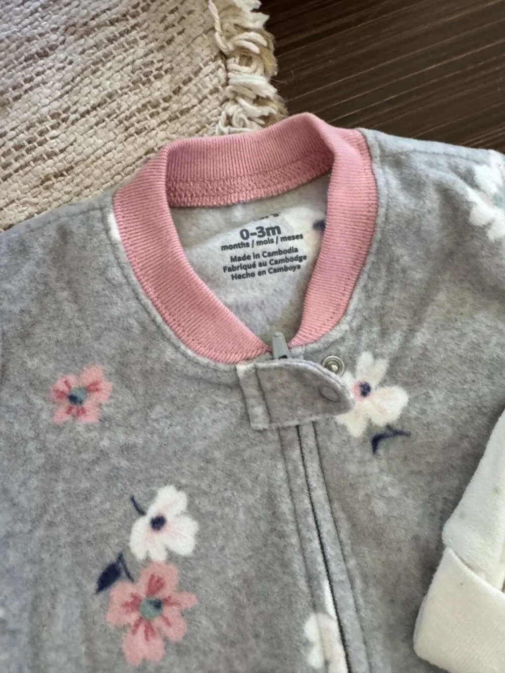 Carter’s Baby Sleep Sack Bundle 0-3 Months Floral & Woodland Animals Pink Gray